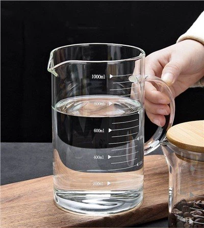 Kolay Okuma Ölçekli 34 OZ Cam Ölçüm Kavanozu