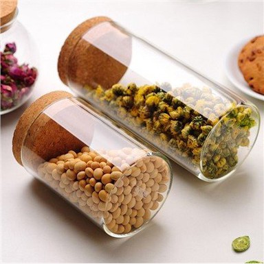 Mantar Kapaklı Yuvarlak Saklama Kavanozu